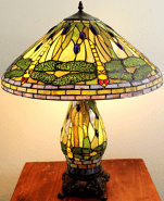 Dragonflies Tiffany Lamp w/Lighted Base 25"Hx20"W - SOLD