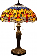 Tiffany Red Dragonflies Lamp 24"H - Sale !