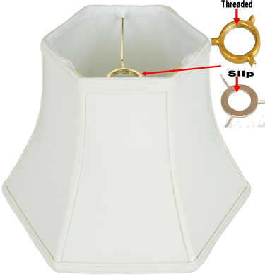 Hexagon Silk UNO Lamp Shade Cream, White 10-12"W