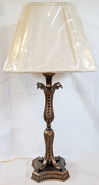 Cast Metal Lamp w/Square Silk Shade 38"H - SOLD