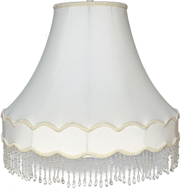 Gallery Bell Victorian Silk Lamp Shade w/Beads & Fringes 14-20"W