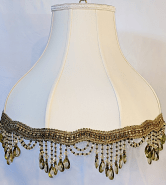 Victorian Silk Lamp Shade with Beads-16-20"W