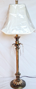 Vintage Buffet Lamp w/Crystals 31"H