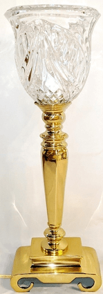 Vintage Brass & Crystal Torchiere Lamp 16"H - Sale !