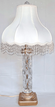 Vintage Mid Century Crystal Lamp 31"H - Sale !