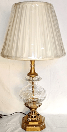 Vintage Crystal & Brass Lamp 31" - Sale !