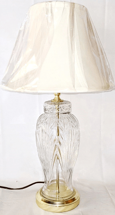 Fronds Cut Vintage Crystal Lamp 22"H - Sale !