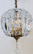 Vintage Crystal Pendant Light Swag Lamp 7"W x14"H - Sale !