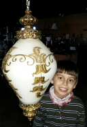 Hanging Hollywood Regency Glass Lamp 12"W - Sale !