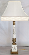 Classic Vintage Ivory & Gold Lamp 31"H