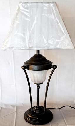 Bronze Lamp  w/Alabaster Glass 29"H - SOLD