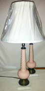 Small Vintage Pink Lamp 19"H