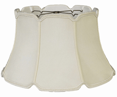 V Notch Silk 6 Way Floor Lamp Shade Cream, White 17-19"W