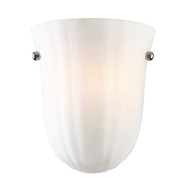 Baronne Satin Nickel Frosted Glass Wall Sconce Light 7"Wx8"H