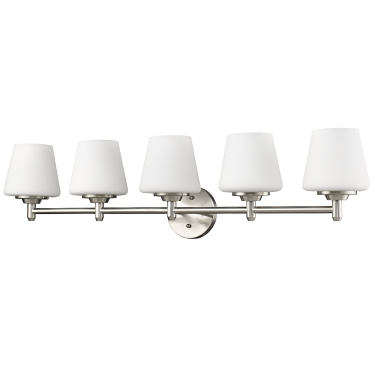 Paige Satin Nickel Glass Shade Wall Light 38"Wx9"H