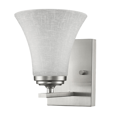 Union Satin Nickel Glass Shade Wall Sconce 6"Wx8"H
