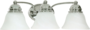 Empire Polished Chrome Wall Light Alabaster Glass 20"Wx6"H