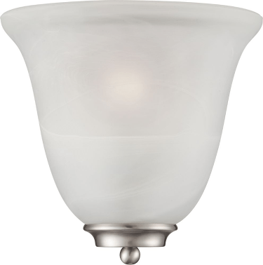 Empire Brushed Nickel Alabaster Glass Half Shade Wall Sconce 10"Wx10"H