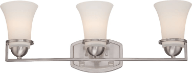 Neval Brushed Nickel White Glass Wall Light 25"Wx9"H