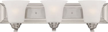 Elizabeth Brushed Nickel Wall Light Frosted Glass 24"Wx6"H