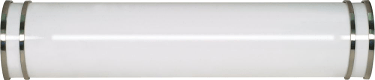 Glamour White Brushed Nickel Fluorescent Wall Light 25"Wx5"H
