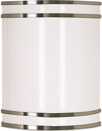 Glamour Fluorescent White Brushed Nickel Sconce Light 9"Wx10"H