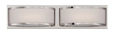 Mercer LED Polished Nickel Glass Wall Light 20"Wx4"H