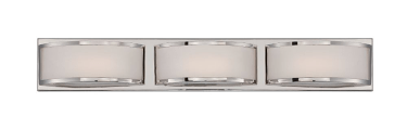 Mercer LED Polished Nickel Glass Wall Light 28"Wx4"H