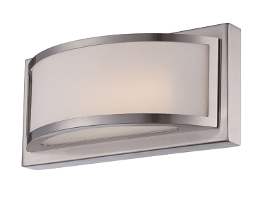 Mercer LED Brushed Nickel Glass Sconce Light 10"Wx4"H