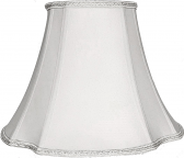 Bell Silk Lamp Shade Cut Corners Cream, White 10"W - Sale !
