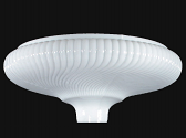 White Swirl Funnel Glass Torchiere Lamp Shade 16"W - Sale !
