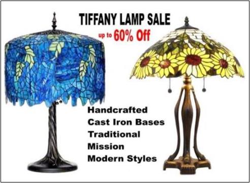 Tiffany Lamps with Cast Iron Bases